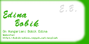 edina bobik business card